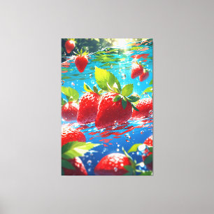Erdbeeren Stretched Canvas Print Leinwanddruck