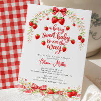 Erdbeeren Süße Babyparty-Einladung