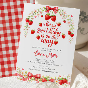 Erdbeeren Süße Babyparty-Einladung Einladung