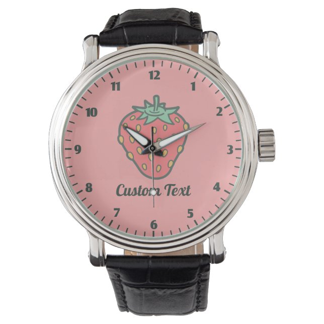 Erdbeeren-Symbol Wrist Watch Armbanduhr (Vorderseite)
