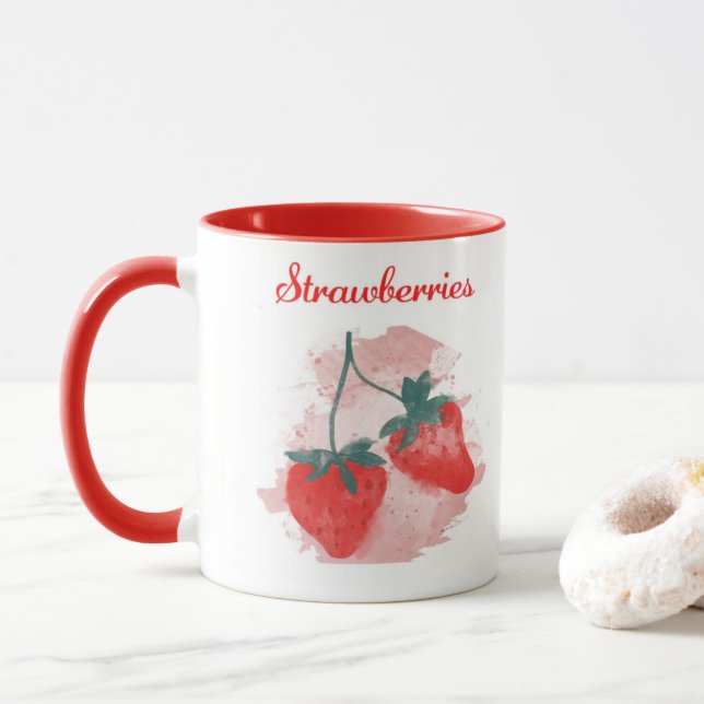 Erdbeeren Tasse Kaffee - Wählen Sie Ihre Früchte (Mit Donut)
