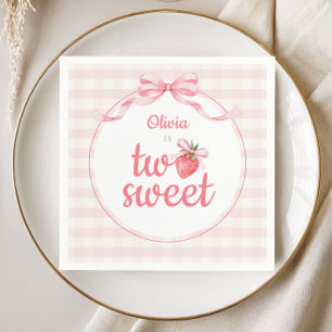 Erdbeeren Two Sweet 2. Geburtstag Serviette