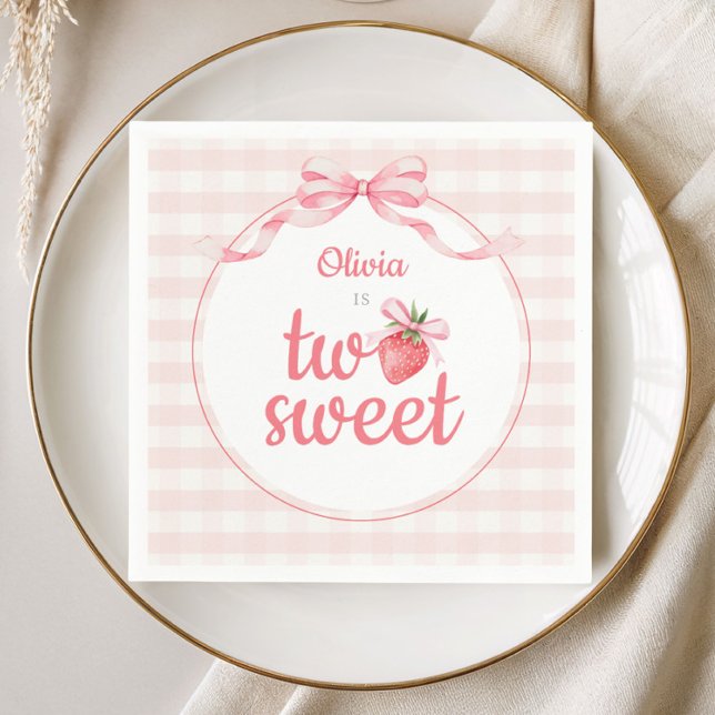 Erdbeeren Two Sweet 2. Geburtstag Serviette (Strawberries Two Sweet 2nd Birthday Napkins)