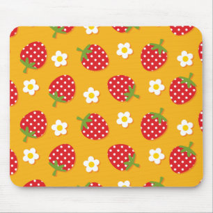 Erdbeeren u. Blumen Mousepad
