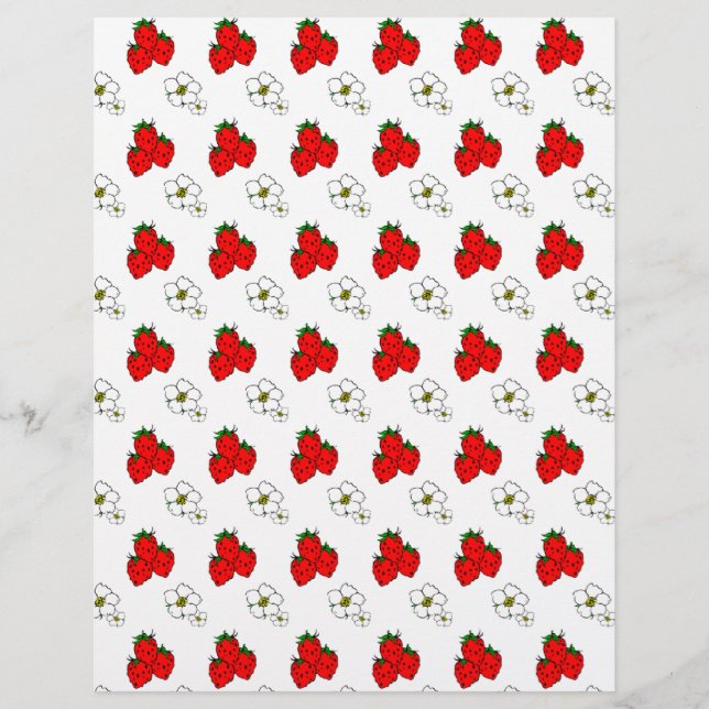 Erdbeeren und Blumen Flyer Vorlage (Vorne)