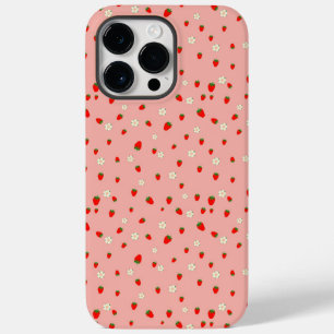 Erdbeeren und Blumen Muster Case-Mate iPhone 14 Pro Max Hülle