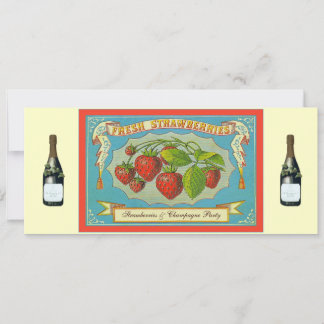 Erdbeeren und Champagner-Party Einladung