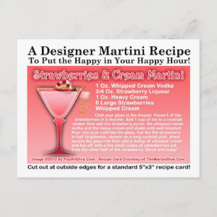Erdbeeren und Cream Martini RezeptPostkarte Postkarte