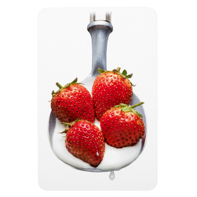 Erdbeeren und Creme Magnet (Vertikal)