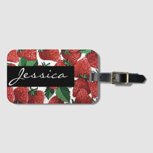 Erdbeeren und Creme Muster Moderne Personalisierte Gepäckanhänger