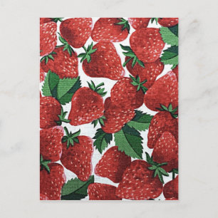 Erdbeeren und Creme Postkarte