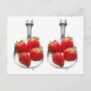 Erdbeeren und Creme. Postkarte