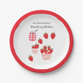 Erdbeeren und Creme Summer Red White Hübsch Pappteller