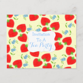 Erdbeeren und Creme Tee Party Thema Einladung