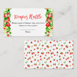 Erdbeeren und Daisies Baby Duwer Diaper Raffle Begleitkarte