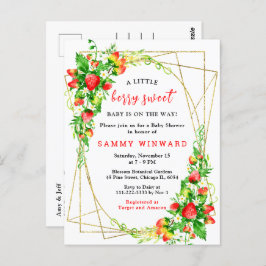 Erdbeeren und Daisies Babydusche Postkarte