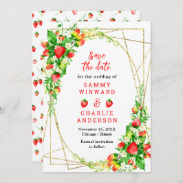 Erdbeeren und Daisies Wedding Save The Date