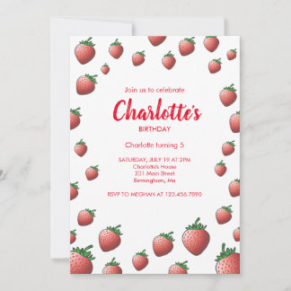 Erdbeeren und Erdbeeren Einladung