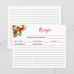 Erdbeeren und Gänseblümchen Rezeptkarte