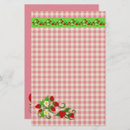 Erdbeeren und Gingham-Karo Sweet Briefpapier