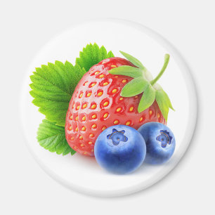 Erdbeeren und Heidelbeeren Magnet