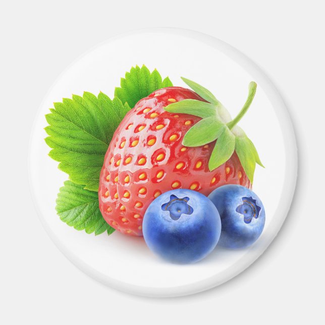 Erdbeeren und Heidelbeeren Magnet (Vorne)