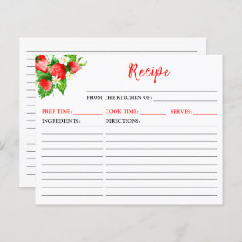 Erdbeeren und Milchrezeptkarte