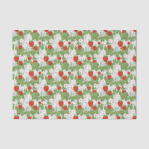 Erdbeeren und rosa und weiße Blume Seidenpapier