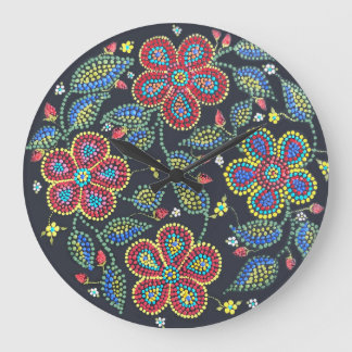 Erdbeeren und Rose Métis Floral Große Wanduhr