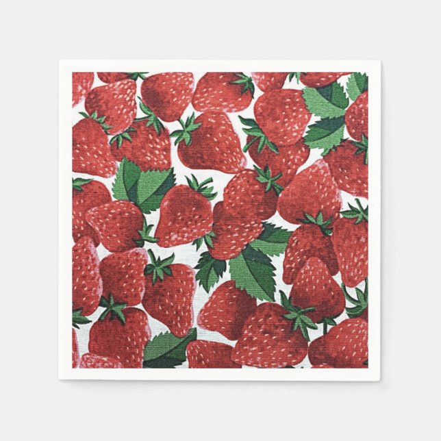 Erdbeeren und Sahne Serviette (Vorderseite)