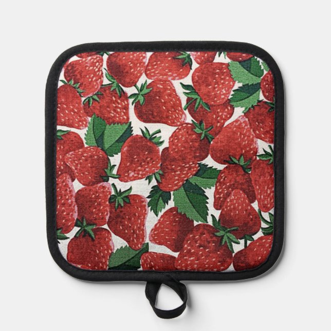 Erdbeeren und Sahne Topflappen (Vorderseite)