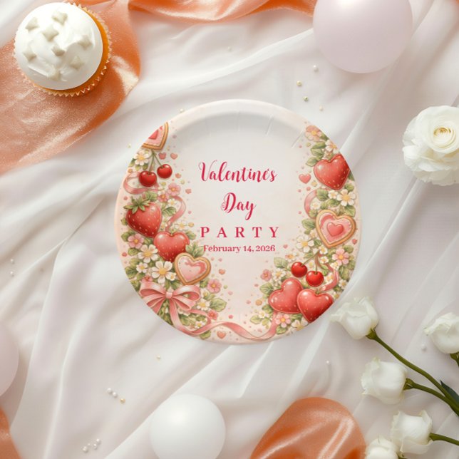 Erdbeeren und Schatz Valentins Party Pappteller (Von Creator hochgeladen)