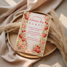 Erdbeeren und Schatz Valentinsparty