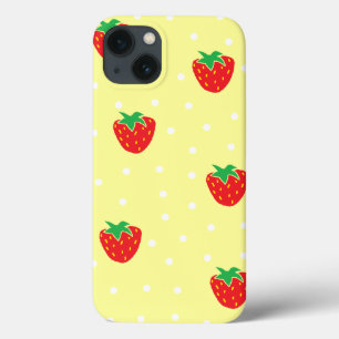 Erdbeeren und Tupfen-Gelb Case-Mate iPhone Hülle