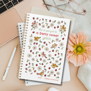 Erdbeeren und Vögel Berry Sweet Year Planer