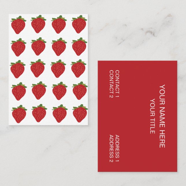 Erdbeeren Visitenkarte (Vorne/Hinten)