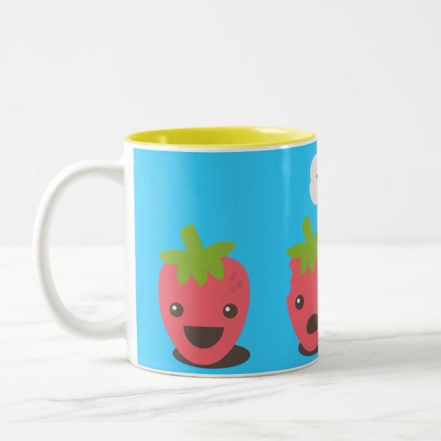 Erdbeeren (WTF?) Zweifarbige Tasse (Links)