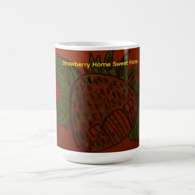 Erdbeeren Zuhause Süße Heimat Tasse (Mittel)