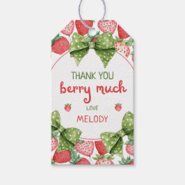 Erdbeeren zum ersten Geburtstag Dankeschön Geschenkanhänger
