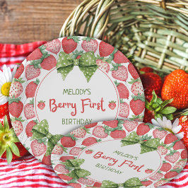 Erdbeeren zum ersten Geburtstag Erdbeerparty Pappteller