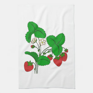 Erdbeeren zum Frühstück Geschirrtuch