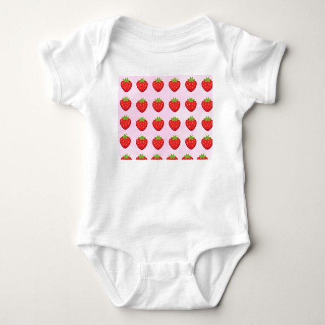 Erdbeerengarten Baby Strampler (Vorderseite)