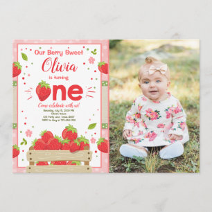 Erdbeererste Geburtstags-Einladungs-Sommer-Frucht Einladung