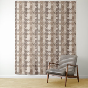Erdbeerfarbene neutrale Butterfly-Streifen-Design Wandteppich