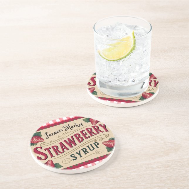 Erdbeerfarm Getränkeuntersetzer (Seite)