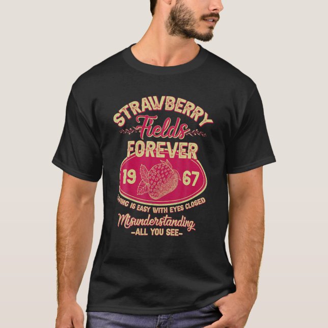 Erdbeerfelder Forever 1967 Fruit Funny Retro V T-Shirt (Vorderseite)