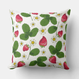 Erdbeerfelder in Weiß Kissen