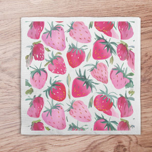 Erdbeerfelder Sommerzeit Picknick pink Serviette