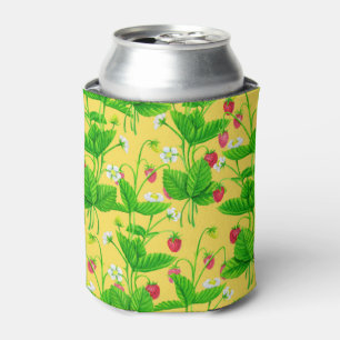 Erdbeergarten auf gelb dosenkühler