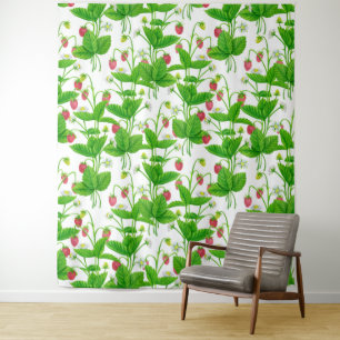 Erdbeergarten Wandteppich